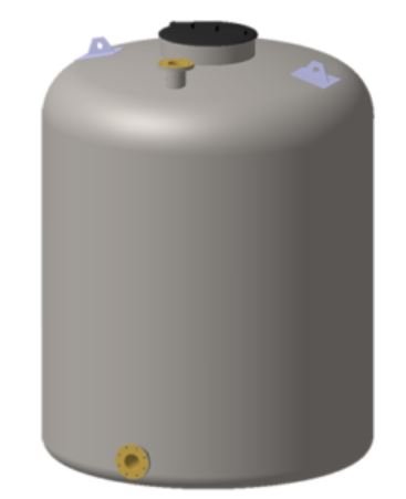 Deposito cilíndrico para enterrar de PRFV para líquidos alimentarios