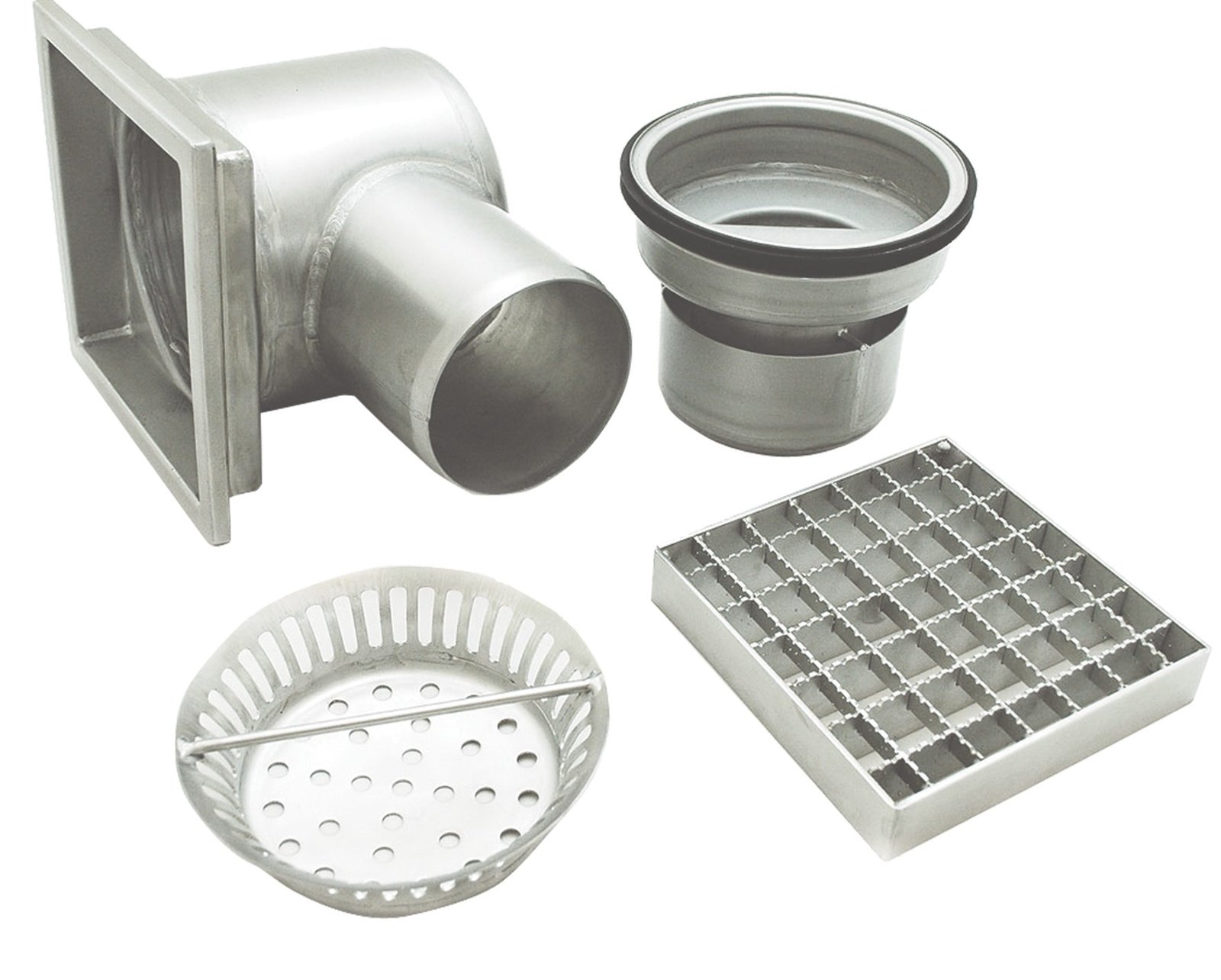 Edelstahl-Ablauf mit herausnehmbaren Innenteilen