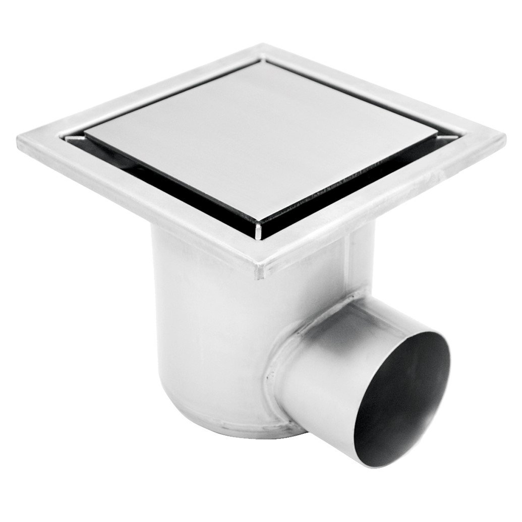 Industrieller Siphon-Edelstahl-Ablauf mit horizontalem Abgang