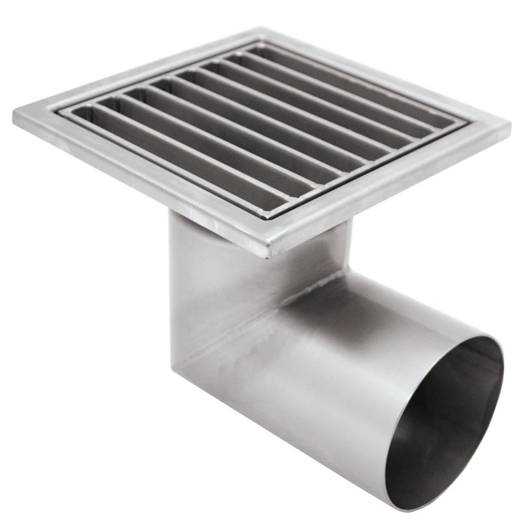 Sumidero de acero inoxidable industrial de baja altura salida horizontal