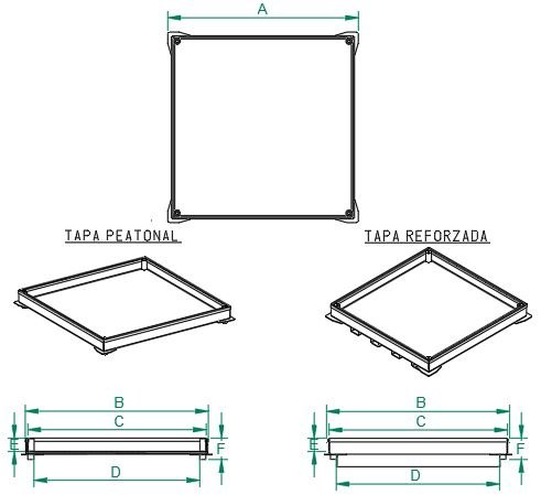 DIMENSIONES GENERALES TAPAS ESTANCAS INZA