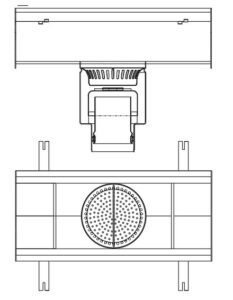 etalle de salida directa sifonada soldada en el fondo del canal de acero inoxidable INZA para drenaje higiénico