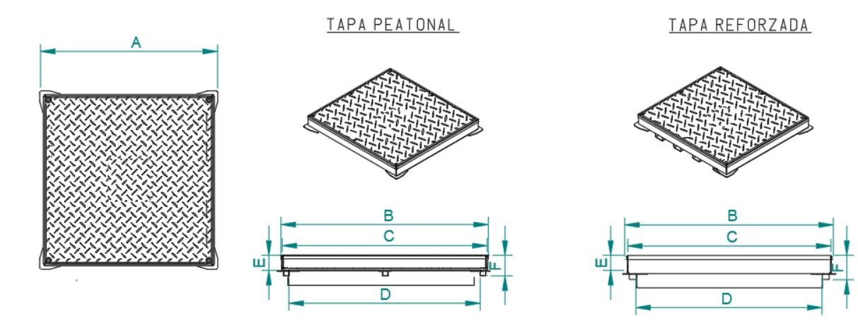 plano de tapas estancas antideslizantes 