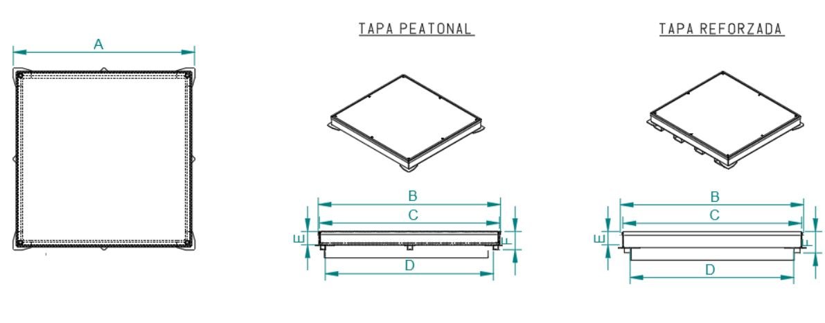 plano registros inox estancas lisas