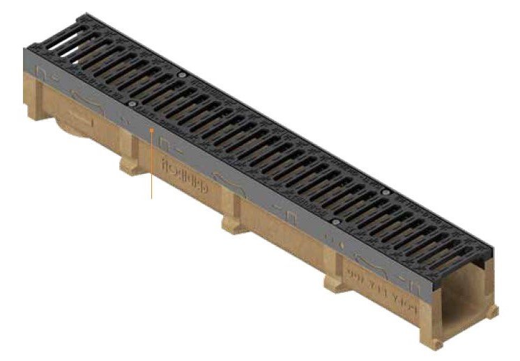 canal drenaje de hormigón polímero con reja de fundición