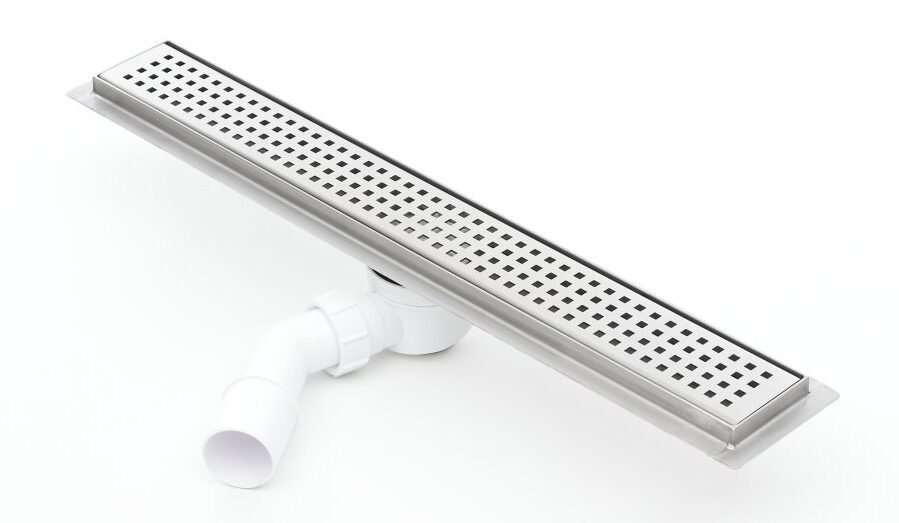 Canal con rejilla de inoxidable para duchas y vestuarios, con posibilidad de elegir entre variadas rejillas decorativas