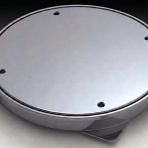 tapa estanca lisa redonda de acero inoxidable para sistemas de drenaje industrial y alimentario. Registro estanco circular de acero inoxidable liso. Tapa de inspección para saneamiento industrial o residencial diseñada para evitar olores y garantizar la estanqueidad en zonas con altos requisitos de higiene