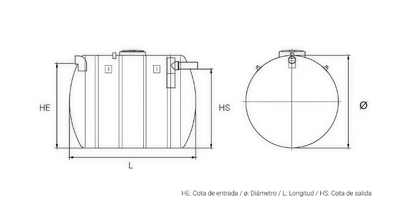 Croquis desarenador INZA (separador de arena / separador de lodos)
