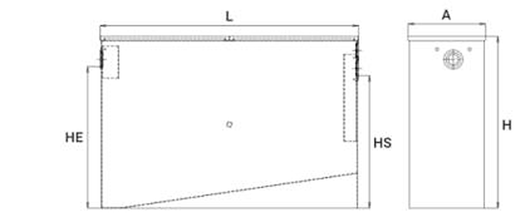 Croquis de medidas del decantador-separador modular INZA ISGM